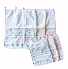 SET 3 BAVAGLIE+3 SALVIETTE COTONE PER ASILO E SCUOLA MATERNA BAMBINO BAMBINA