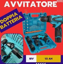 TRAPANO AVVITATORE 18V a PERCUSSIONE  Litio PERFORATORE Doppia Batteria +OMAGGIO