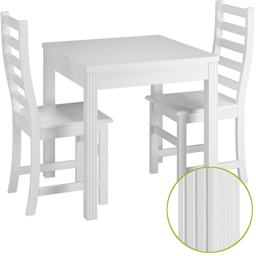 Set bianco tavolo - bianco, quadrato