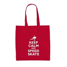 Keep Calm And Velocità Skate - Borsa Tote IN Tela - Pattinaggio su Ghiaccio