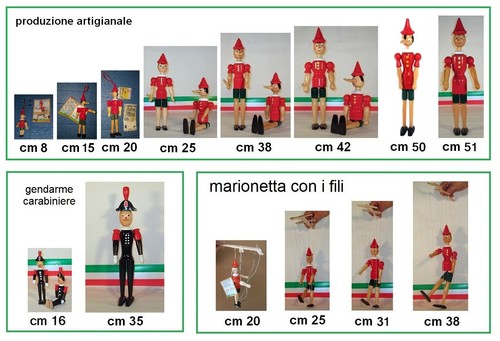 Pinocchio legno dipinto - in,