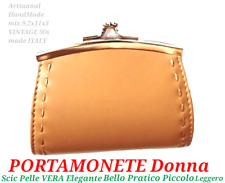 BORSETTA PORTAMONETE Donna Borsello SCIC Pelle VERA Elegante VINTAGE 90s