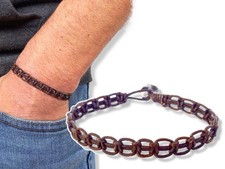Bracciale uomo in cuoio grezzo