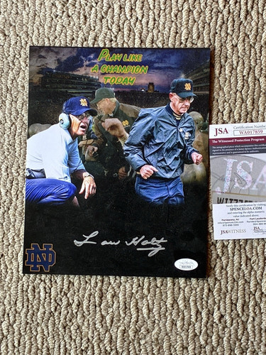 Lou holtz firmato 8x10 notre - firmato,