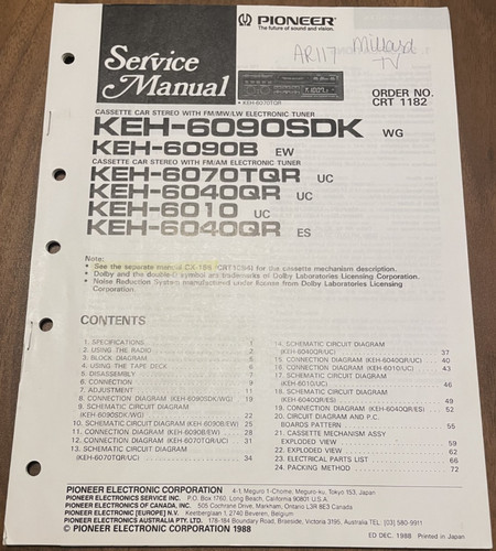Pioneer keh 6090sdk 6090b - pioneer, keh-6090sdk