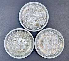 Set 3 Sottobicchieri Vintage Porcellana Fornasetti Italia Mitologia Piatti Oro