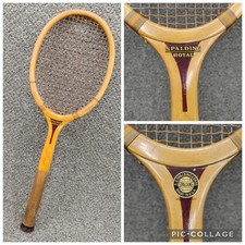Racchetta da tennis vintage 1930 AG Spalding Royal OTTIMA manico in legno