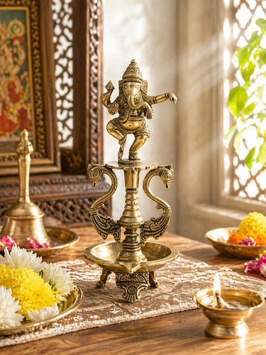 Lampada olio ganesha diya - a,