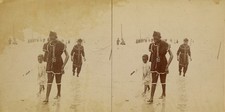 African American Stereoview 1896 Coney Island Beach gita foto fiera esposizione