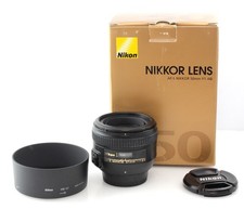 Nikon Nikkor AF AF-S 50 mm f/1.4 G obiettivo principale e cappuccio in scatola - attacco NAF