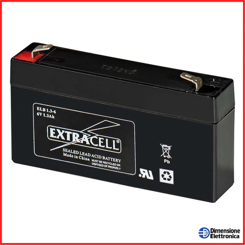 Batteria piombo gel - 6v, 1,3a