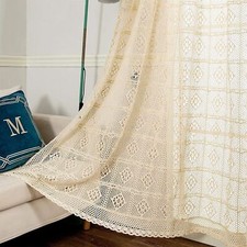 Tenda nappe pizzo uncinetto fattoria tendaggi finestra bohemien pannello asta tasca