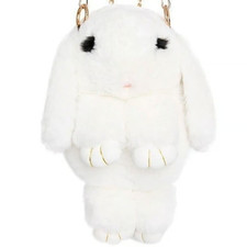 Cara Couture White Faux Fur Super Plush Bunny Cosplay Bag Accessory Backpack 