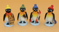 Nestler figure miniature 4 pinguini 6 cm Monti Metalliferi arte popolare