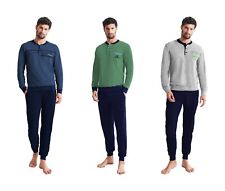 pigiama uomo bottoni NOTTINGHAM manica lunga estiva 100% COTONE  12 colori