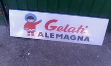 TABELLA INSEGNA PUBBLICITARIA GELATI ALEMAGNA CON STRUTTURA IN FERRO