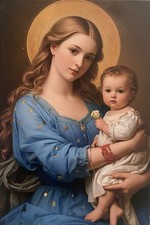 MADONNA CON BAMBINO STAMPA SU