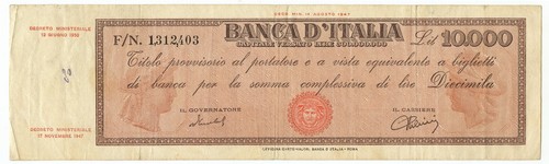 10000 lire titolo provvisorio - 10000,