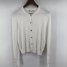 Zara Womens White Fine Knit