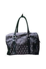 Blumarine borsa bauletto vintage monogram canvas con inserti in pelle –anni 2000