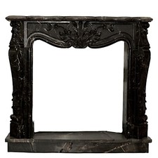 Cornice per Camino in Marmo Nero Marquinia Mantel Fireplace Design L150cm