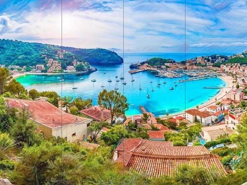 Pannello ceramica mosaico - , di