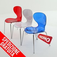 Sedia Policarbonato moderno bar pranzo interno esterno model Kartell minimo 4 PZ