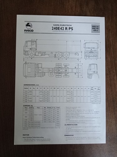 Ficha técnica camion iveco - ficha,