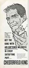 1960 Chesterfield King sigarette STAMPA ANNUNCIO dolcezza addolcita in ogni soffio