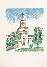 Orfeo TAMBURI (1910-1994)  LITOGRAFIA FIRMA OPERA VEDUTA DI CHIESA cm 70 x 50