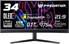 Acer Predator X34Vbmiiphuzx Top Gaming 34" Curvo OLED UWQHD 21:9 0,1ms 1000nits