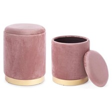 Set 2 Pouf Contenitore Velluto
