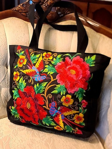 Borsa tote cinese ricamata