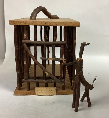 Handmade wooden cage with - cage,