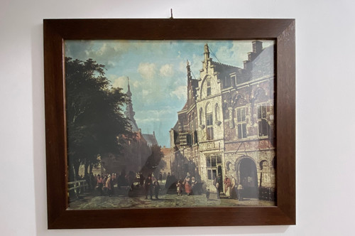 Quadro con cornice legno e - quadro,