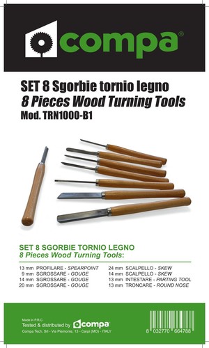 Sgorbie per tornio - legno, compa