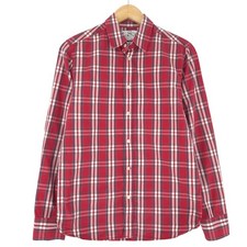 Vintage Levi's Camicia da Uomo Rosso Classica Passform Quadri Flanella Uw2 TG S
