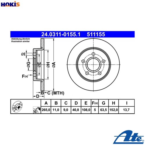 Dischi freno 0311 0155 - dischi, 24.0311-0155.1