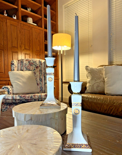 Coppia candelabri in - di,