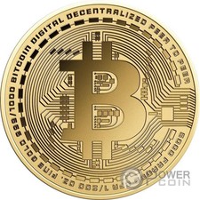 BITCOIN 1/200 oz moneta d'oro 5000 franchi Ciad 2024