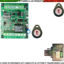 CHIAVE ELETTRONICA PROSSIMITÀ SICUREZZA KIT 2 CHIAVI ANTIFURTO AUTOMATISMO 12 V