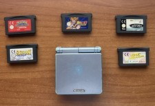CONSOLE NINTENDO GBA GAME BOY ADVANCE SP AZZURRO (PEARL BLUE) + Giochi