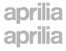 STICKERS ADESIVI ARGENTO CM.30x9,1 PRESPAZIATI SCRITTE APRILIA X CARENE MOTO