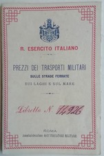 REGIO ESERCITO ITALIANO TRASPORTI MILITARI STRADE FERRATE LIBRETTO OPUSCOLO 