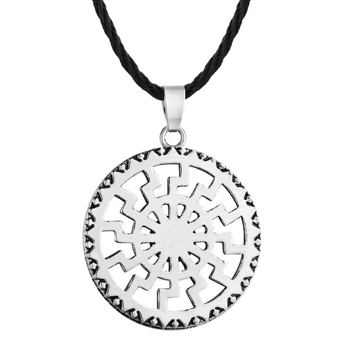Collana ruota solare nera - collana,