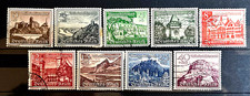 1939 German Set of 9 Stamps Mi:DR730y-738y - Winter Relief Buildings used /250