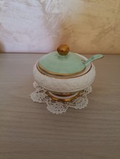 Vecchia zuccheriera in ceramica marchiata"Limoges - Dipinto da Spagnulo"