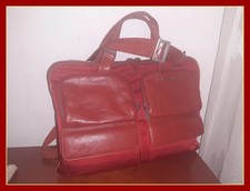 *-*-* PIQUADRO BORSA /CARTELLA IN PELLE E TELA  *-*-*