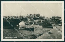 Cagliari città Porto Barche Foto cartolina MT1846