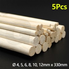5pz Aste Tonde Ø 4-12mm Legno Massello di Balsa Barra Legno Artigianato Forniture Modello Fai da Te